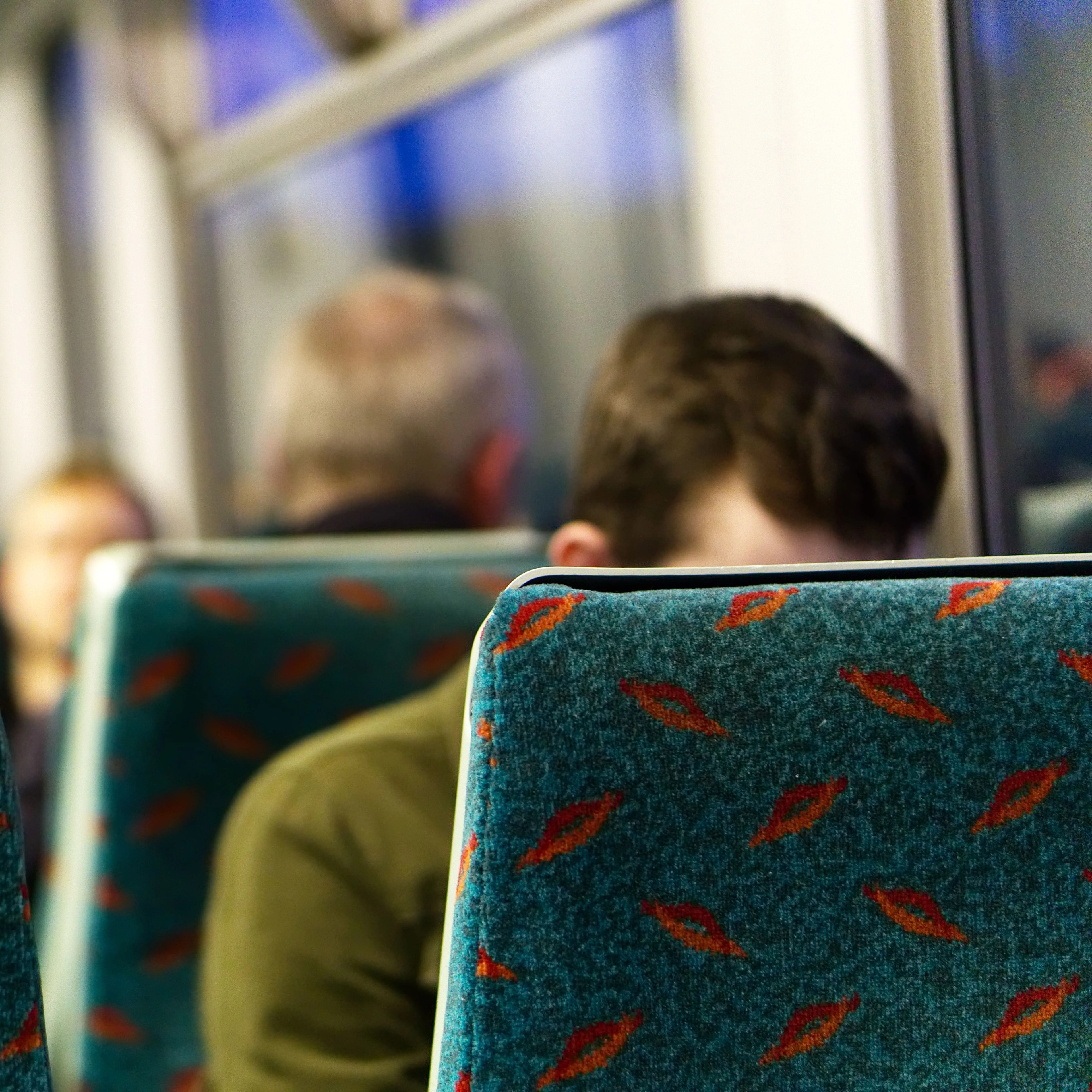 Traveller on a train